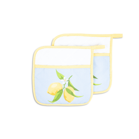 2pc Pot Holder with Pocket - 9x9" - Sky Lemons