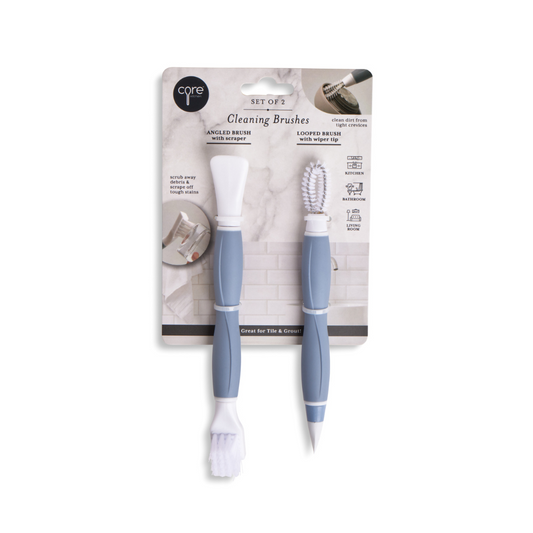 2pc Tile and Grout Brush Set - Smoke