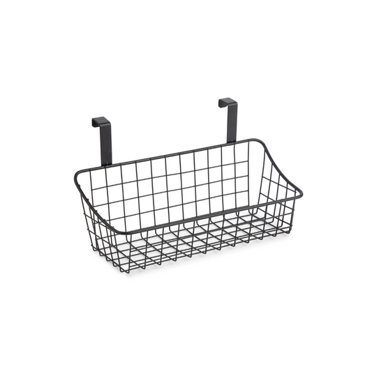 Checkered Wire Over The Cabinet Basket - Small - Black Powder