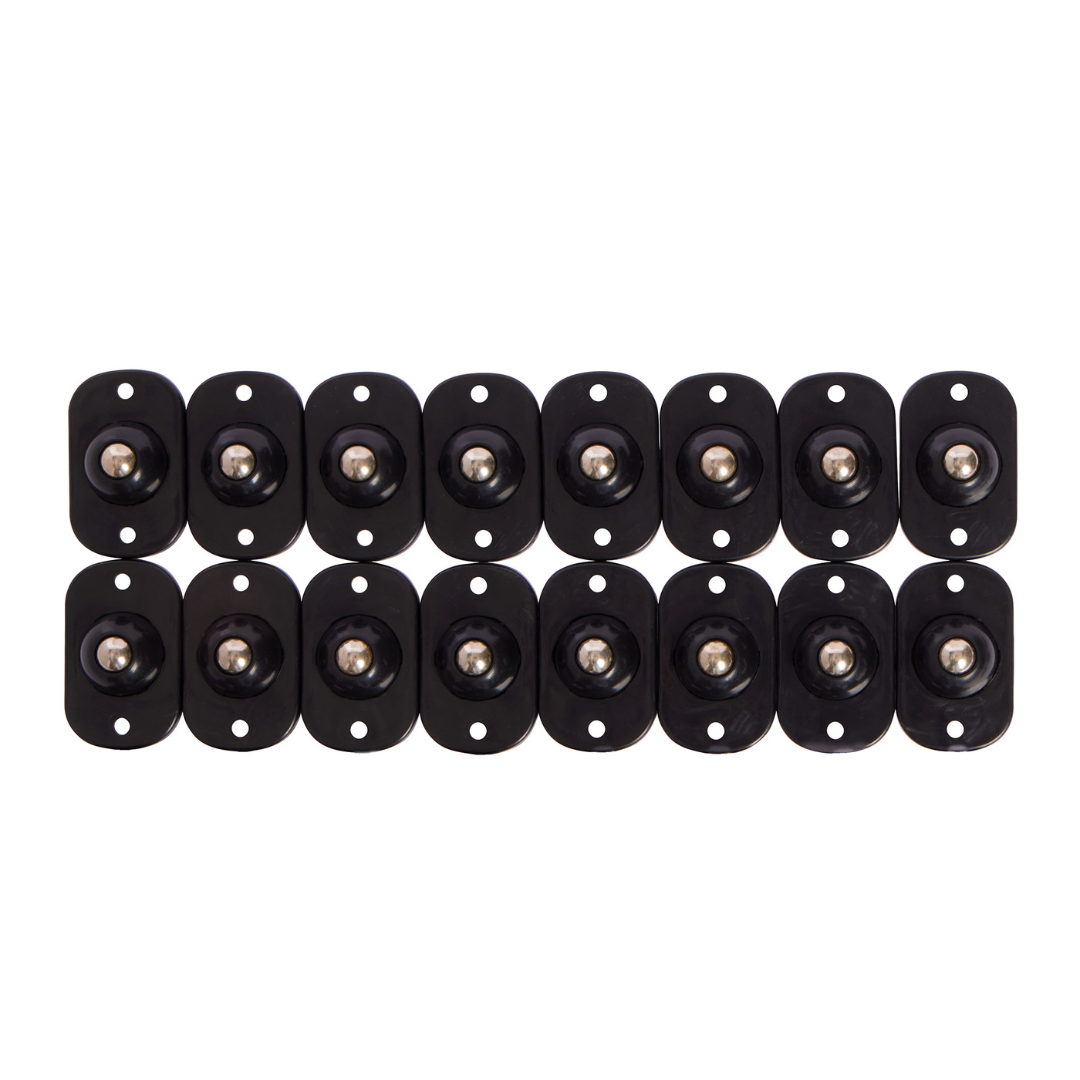 16pc Self-Adhesive Caster Wheels - Onyx