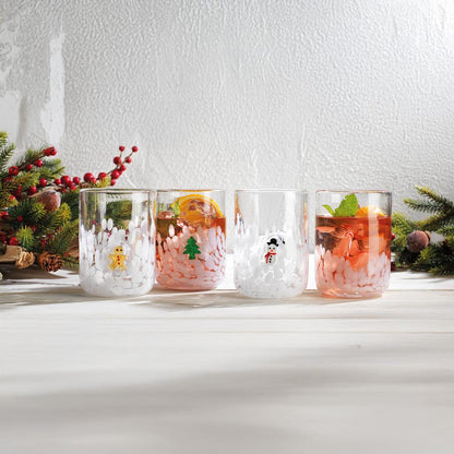 Set of 4 Handmade Holiday Glasses
