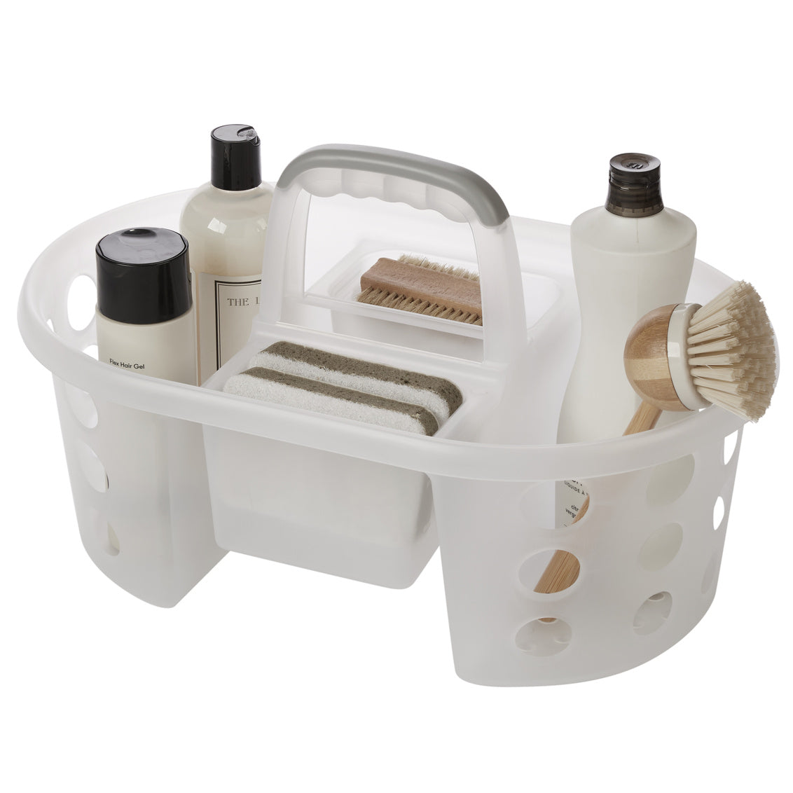 N&T Laundry / Cleaning Wash Basket with Handle PP White