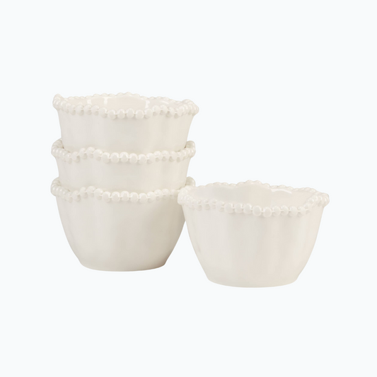 Perlette Cream Set of 4 4.625in Dipping Bowls