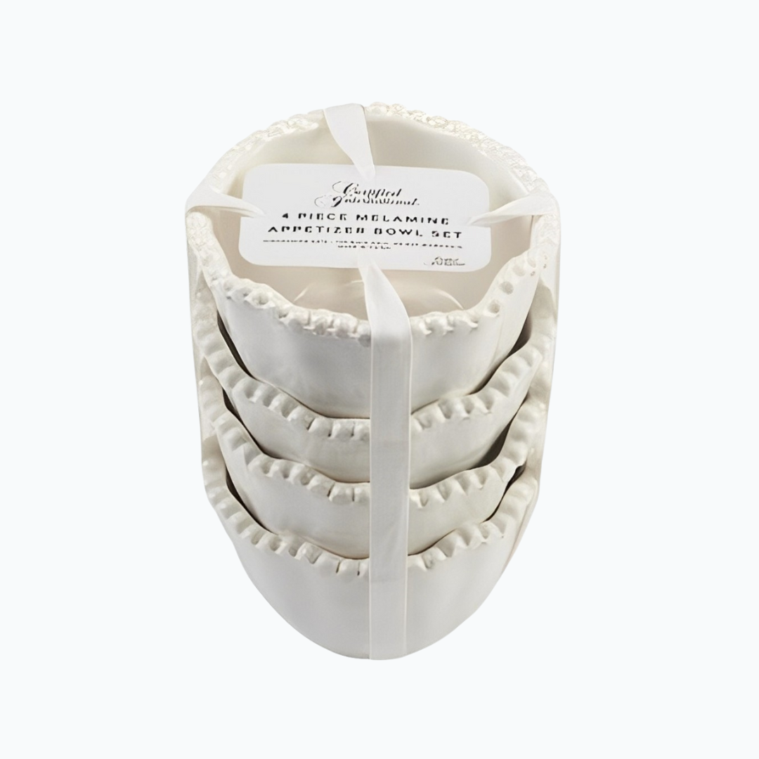 Perlette Cream Set of 4 4.625in Dipping Bowls