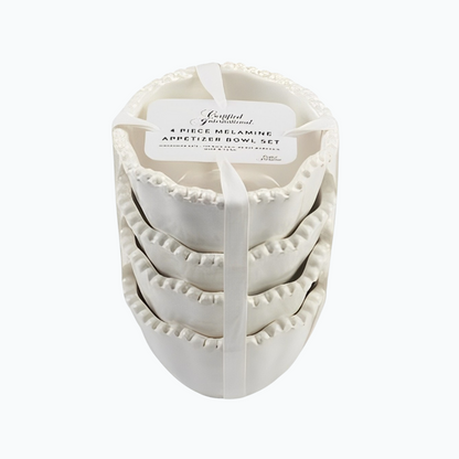 Perlette Cream Set of 4 4.625in Dipping Bowls
