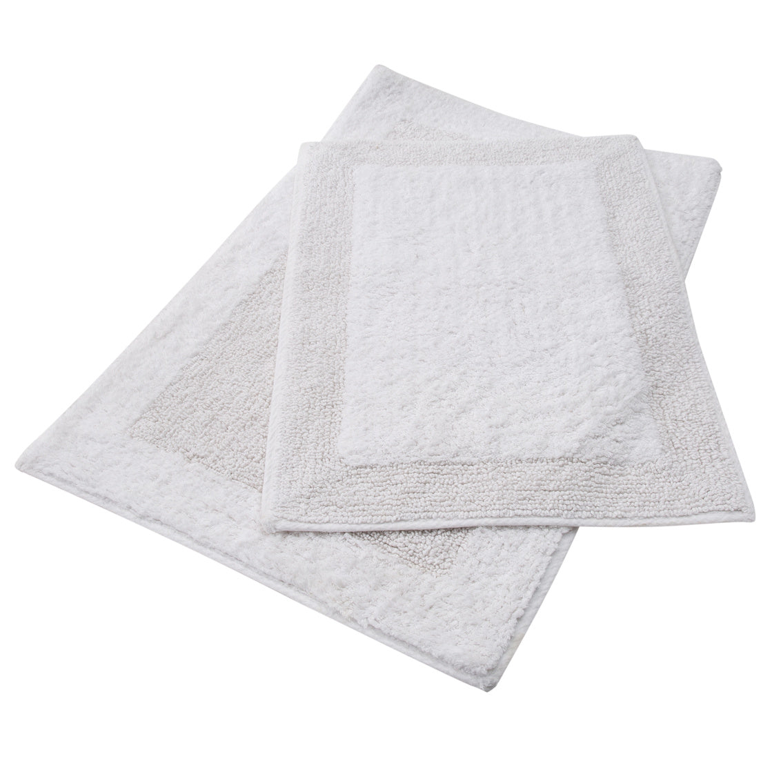 Brighton Bath Mat - Set of 2 100% COTTON - White