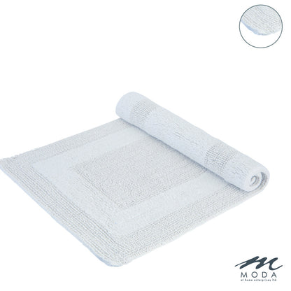 Serenity Bath Mat Reversible 100% Cotton Tufted White 20" X 32"