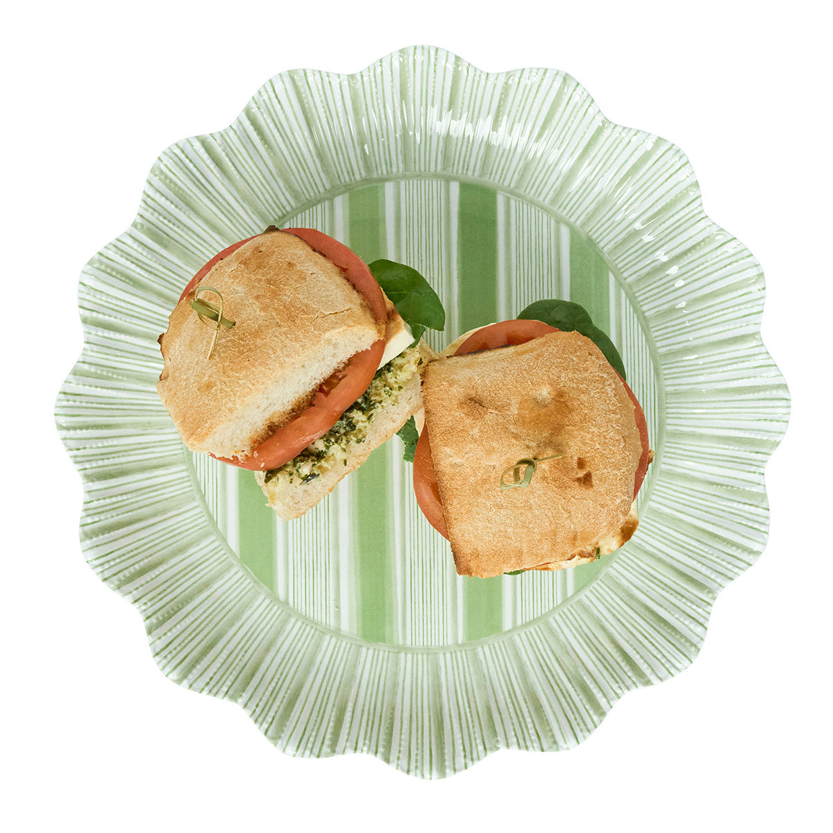 Cabana Stripe Melamine Dinner Plate Assorted Set/4 - Multi