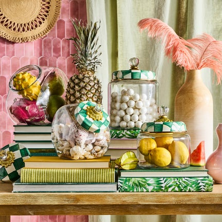 Emerald Check Small Kitchen Canister