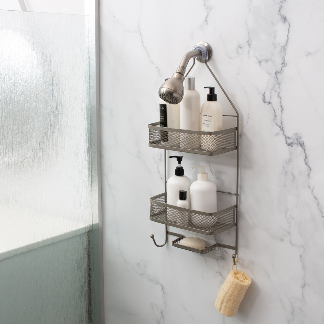 Arise Shower Caddy with Mesh Shelves Satin