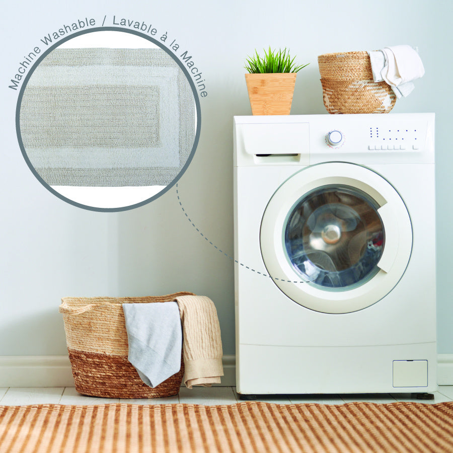 Serenity Bath Mat Reversible 100% Cotton Tufted Ivory