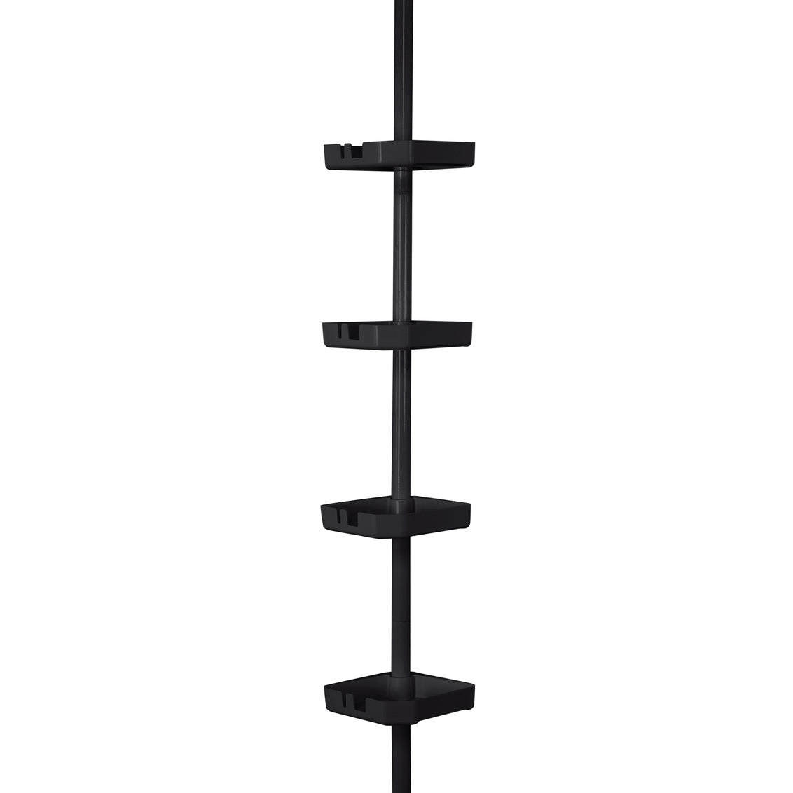 4 Tier Tension Corner Shower Caddy Aluminum Black