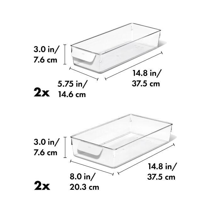 4 Piece Refrigerator Storage Bin Starter Set