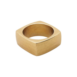 Square Hammered Napkin Ring Set Of 4