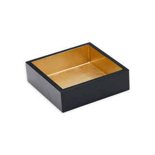 Lacquer Cocktail Napkin Holder in Black & Gold