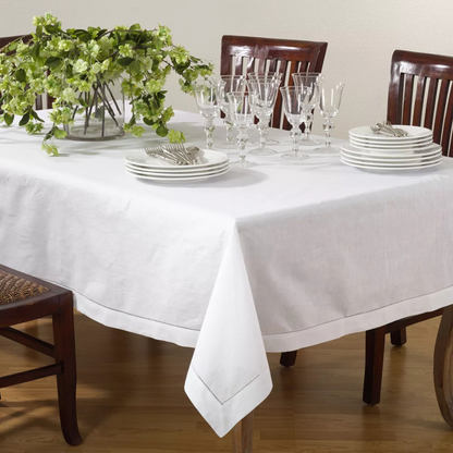 Hemstitched Tablecloth White 65"x120"