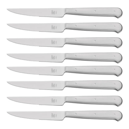 18/10 Stainless Steel Porterhouse Steak Knife Set In Black Presentation Box Set of 8