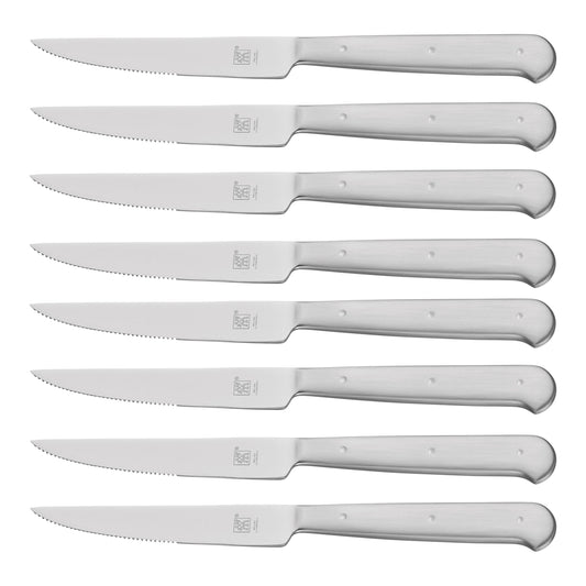 18/10 Stainless Steel Porterhouse Steak Knife Set In Black Presentation Box Set of 8