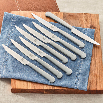 18/10 Stainless Steel Porterhouse Steak Knife Set In Black Presentation Box Set of 8