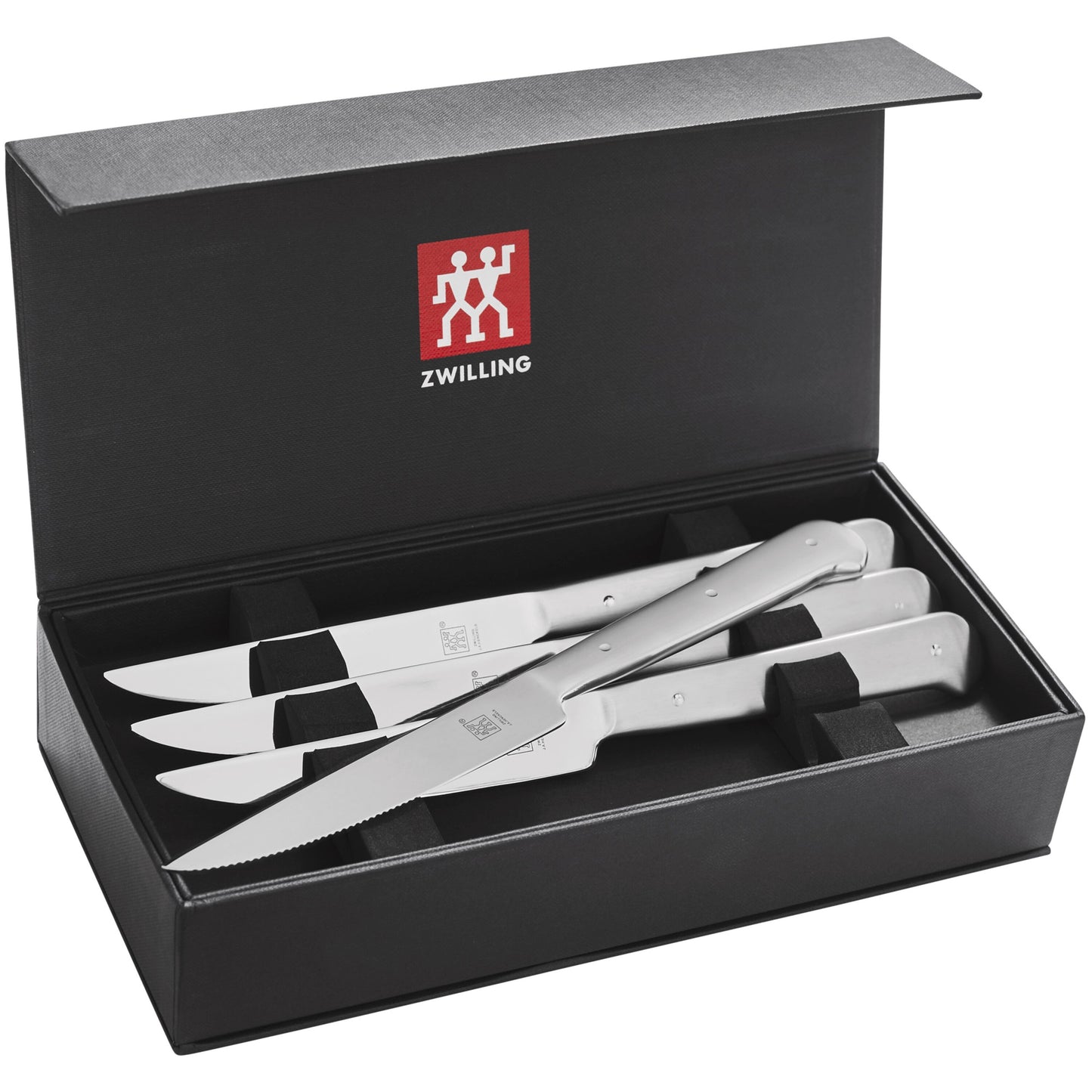 18/10 Stainless Steel Porterhouse Steak Knife Set In Black Presentation Box Set of 8