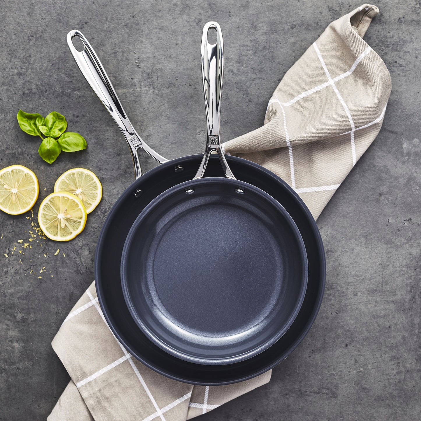 CLAD Stainless Steel Ceramic Coating, Non-stick, Frying Pan Set of 2