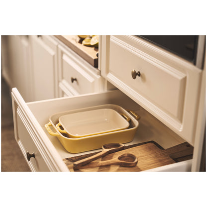 Staub Rectangular Baking Dish Set of 2, Citron