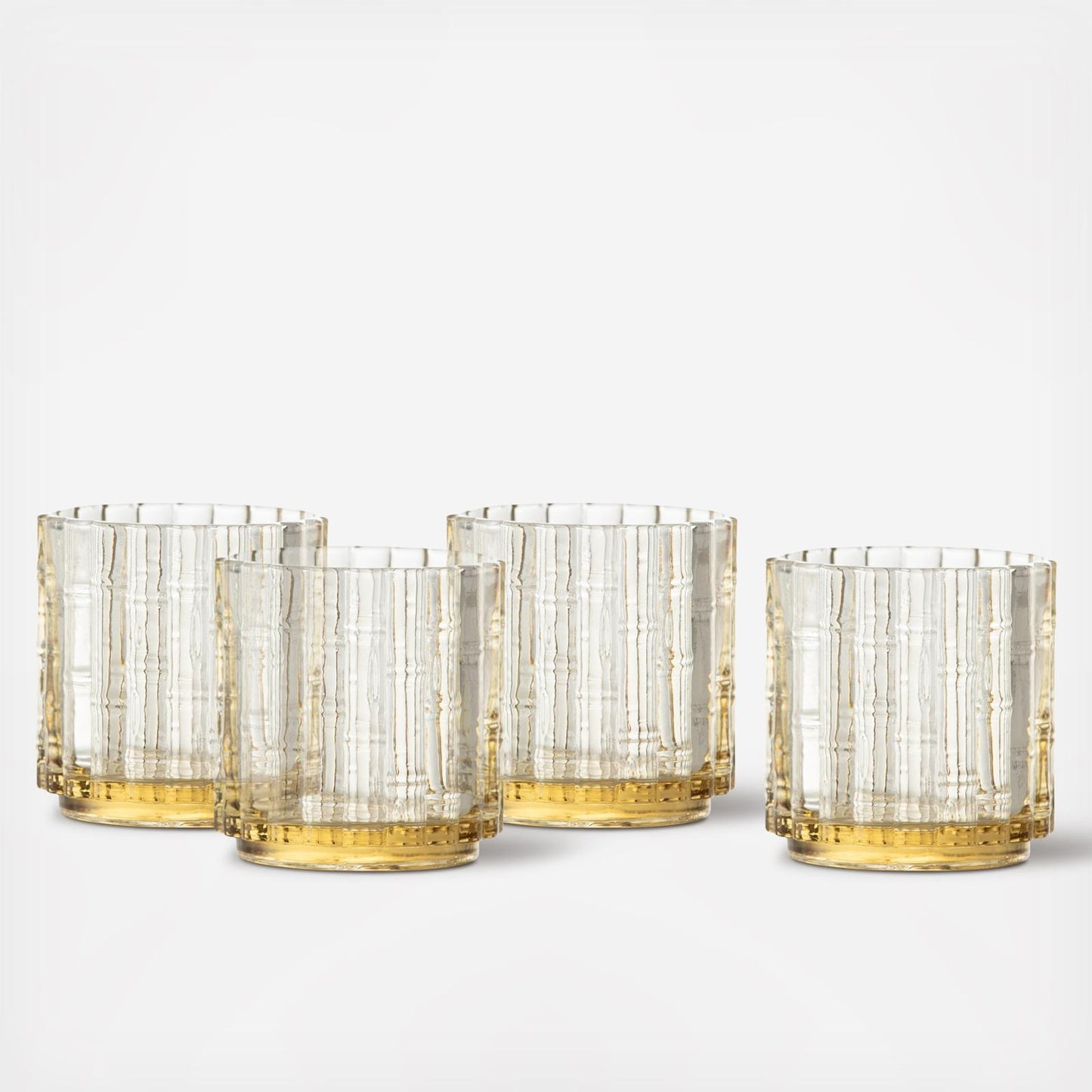 Mahalo Ginger Gold Double Old Fashioned Glass, Set of 4