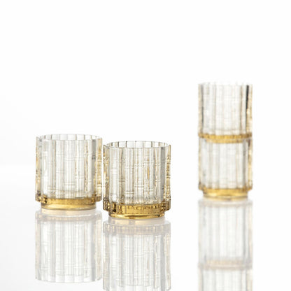Mahalo Ginger Gold Double Old Fashioned Glass, Set of 4