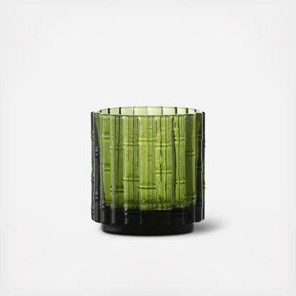 Mahalo Palm Green Double Old Fashioned Glass, Set of 4