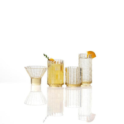 Mahalo Ginger Gold Double Old Fashioned Glass, Set of 4