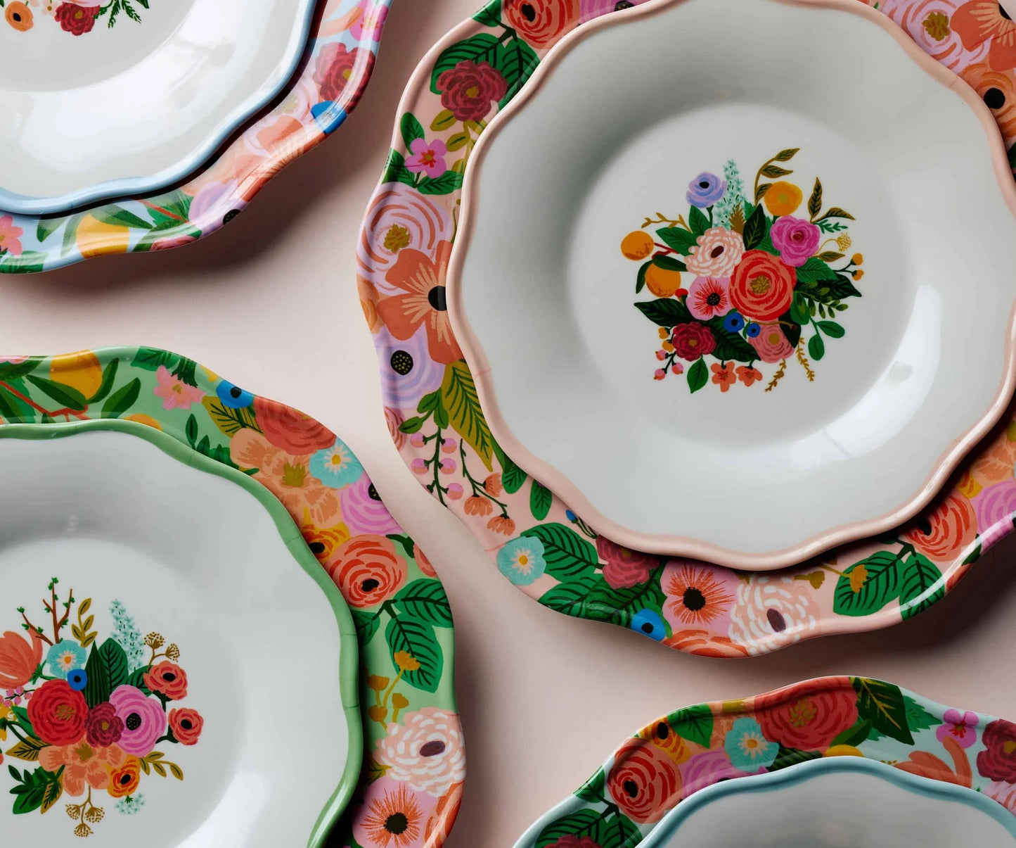 Garden Party Melamine Assorted Dessert Plates