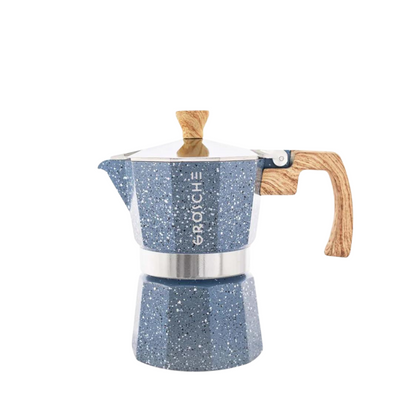 MILANO STONE Stovetop Espresso Maker, Moka Pot - 3 Cup Indigo Blue