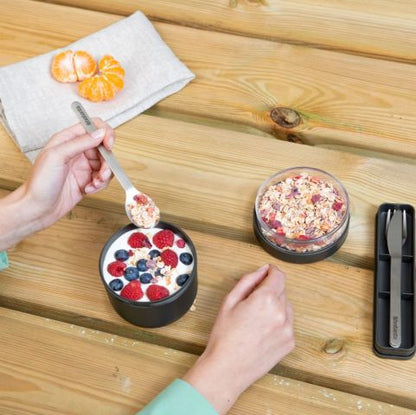 Make & Take Breakfast Bowl, 16.9 oz (0.5L), Plastic - Dark Gray