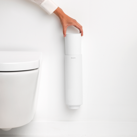 MindSet Toilet Brush and Holder, Mineral Fresh White