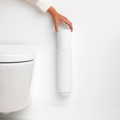 MindSet Toilet Brush and Holder, Mineral Fresh White