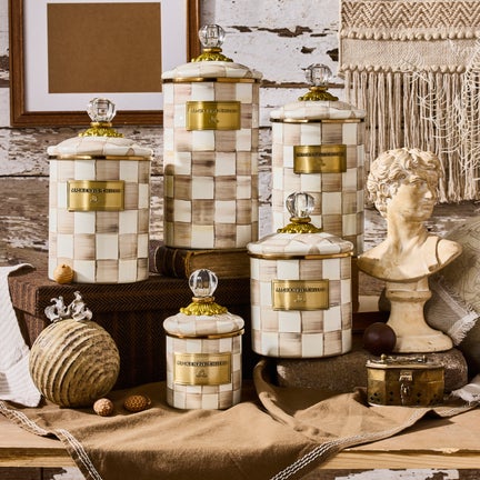 Mocha Check Medium Canister