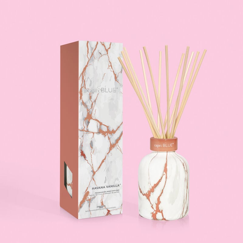 Havana Vanilla Modern Marble Petite Reed Diffuser, 5.7 fl oz