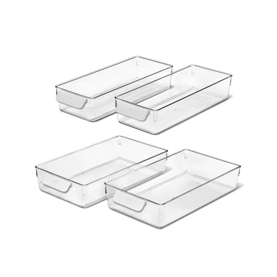 4 Piece Refrigerator Storage Bin Starter Set