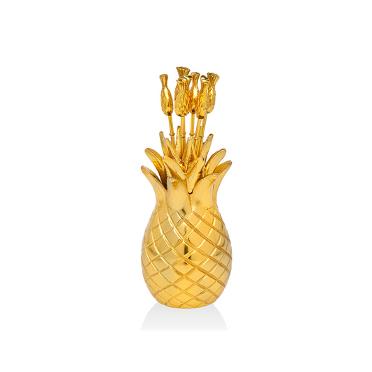 Pineapple Picks & Holder - Set of 6