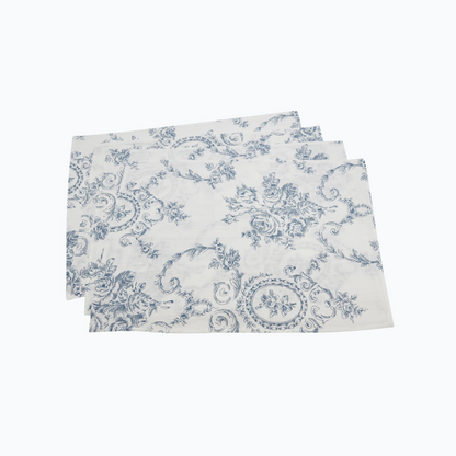 Toile Floral Placemat Indigo 14"x20"