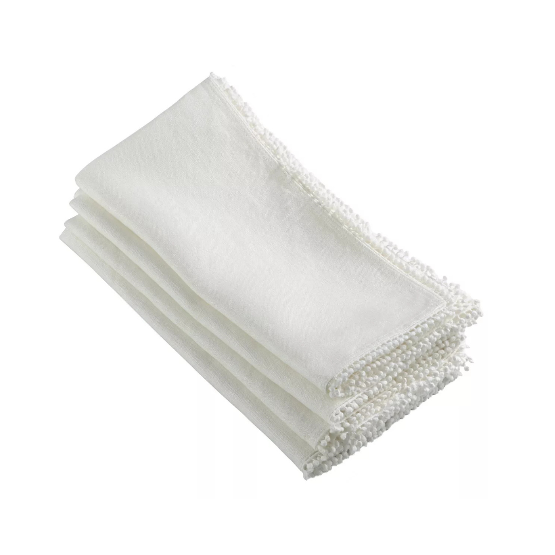 Pompom Design Napkin Ivory 20"