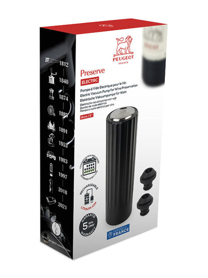 Electric Vacuum Wine Pump 100% automatic in ABS, black, 14 cm - 5.5 in