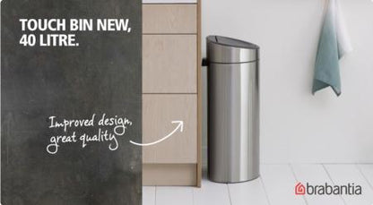 Touch Trash Can New, 40L Matte Steel Fingerprint Proof