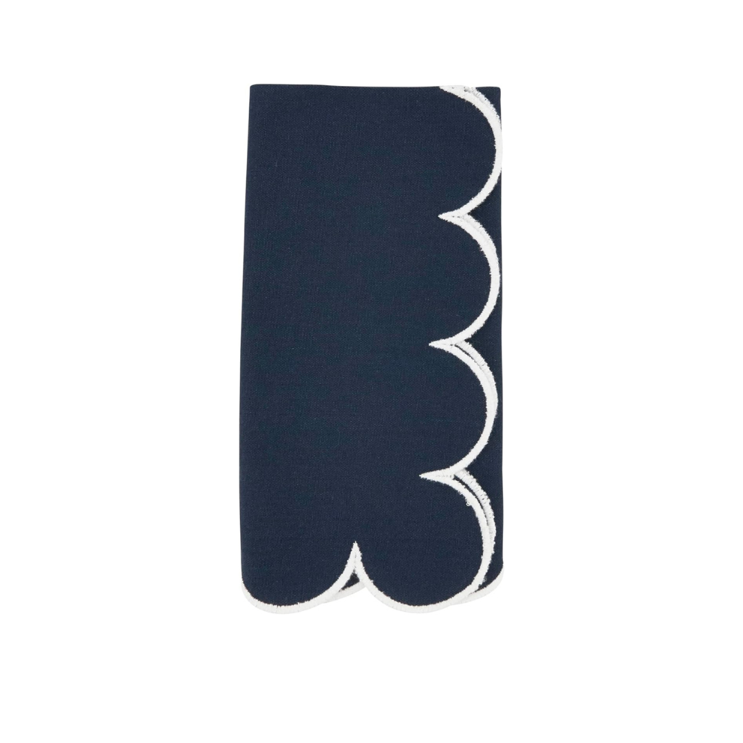 Scalloped Napkin Navy Blue 20"