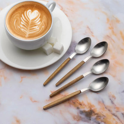 Towle® Living Set of 4 Acacia Wood Mini Coffee Spoons