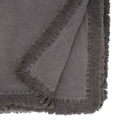 Stonewashed Fringe Tablecloth Slate 59"x120"