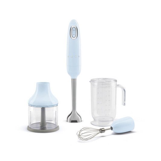 Pastel Blue Retro Hand Blender with Accessories