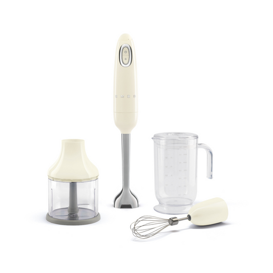 Cream Retro Hand Blender with Accessories