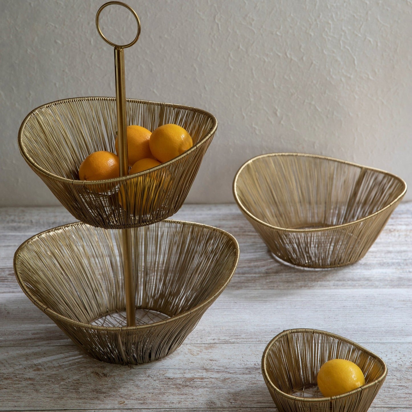 Gold Rhythm Wire Basket