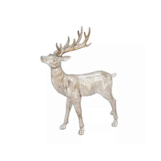 Standing Deer resin Silver 12"